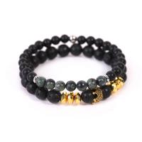 Gemstone Bracelet, plated, Unisex, more colors for choice, 170-190mm, Sold By Strand