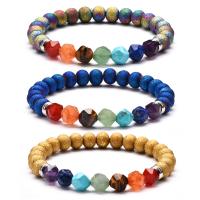 Gemstone Bracelets, Energy Stone, with Gemstone, plated, Unisex, more colors for choice, Sold Per 7.4 Inch Strand