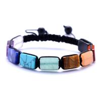 Gemstone Bracelets, Clear Quartz, with Gemstone, plated, Unisex & adjustable, more colors for choice, Sold Per 7.5 Inch Strand