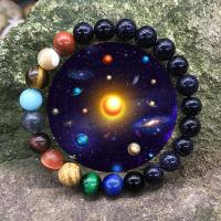 Wrap Bracelet, Blue Goldstone, with Gemstone, plated, Unisex, more colors for choice, 6mmuff0c8mmuff0c10mm, Sold By Strand
