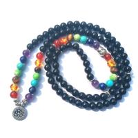 Wrap Bracelet, Black Agate, with Gemstone, plated, multilayer & Unisex, more colors for choice, 850-920mm, Sold By Strand