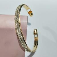 Zinc Alloy Cuff Bangle plated for woman & with rhinestone nickel lead & cadmium free Inner Approx 65mm Sold By Lot