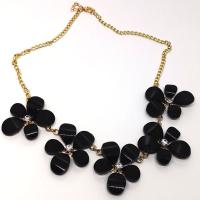 Zinc Alloy Jewelry Necklace with Resin with 4cm extender chain Flower gold color plated twist oval chain & for woman & with rhinestone nickel lead & cadmium free Sold Per Approx 18.90 Inch Strand