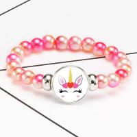 Acrylic Bracelet, with Organic Glass & Tibetan Style, plated, different color and pattern for choice & time gem jewelry & for woman, 18mm, Length:Approx 7 Inch, 10Strands/Lot, Sold By Lot