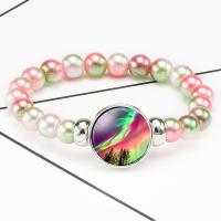 Acrylic Bracelet with Organic Glass & Zinc Alloy plated detachable & time gem jewelry & for woman 18mm Length Approx 7 Inch Sold By Lot