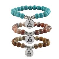 Gemstone Bracelets, Natural Stone, plated, for woman, more colors for choice, nickel, lead & cadmium free, Sold Per 7.4 Strand
