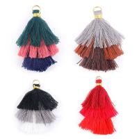 Decorative Tassel, Tibetan Style, with Cotton Thread, plated, DIY, more colors for choice, 55*23mm, Hole:Approx 1mm, 50/Lot, Sold By Lot