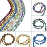 Ikke-magnetiske Hæmatit perler, Ikke-magnetisk hæmatit, Flad Rund, forgyldt, du kan DIY, flere farver til valg, 8x7x3mm, Ca. 54pc'er/Strand, Solgt af Strand