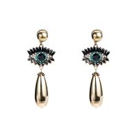 Zinklegierung Ohrringe, mit Kunststoff Perlen, für Frau & mit Strass, keine, frei von Nickel, Blei & Kadmium, 86x30mm, verkauft von Paar