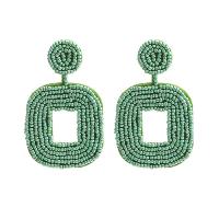 Seedbead Drop Earring Geometrical Pattern handmade fashion jewelry & for woman Sold By Pair