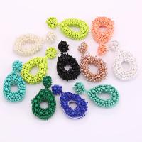 Seedbead Drop Earring, handmade, Bohemian style & woven pattern & for woman, more colors for choice, nickel, lead & cadmium free, 78mm, Sold By Pair