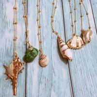 Trumpet Shell Necklace, Conch, gold color plated, different styles for choice & for woman, Length:Approx 20 Inch, 10Strands/Lot, Sold By Lot