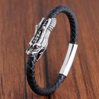 PU Leather Bracelet, with Titanium Steel, different size for choice & for man, Sold By PC