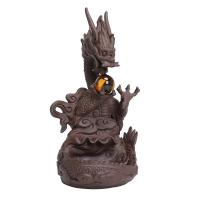 Backflow Incense Burner, Porcelain, Dragon, handmade, for home and office & durable, brown, 155x250mm, Sold By PC