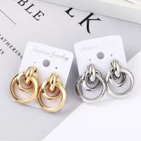 Tibetan Style Stud Earring, stainless steel post pin, plated, for woman, more colors for choice, nickel, lead & cadmium free, 32mm, Sold By Pair