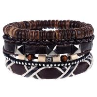 PU Leather Cord Bracelets with Coco three pieces & fashion jewelry & Unisex Sold Per Approx 7 Inch Strand