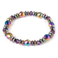 Hematite Bracelet colorful plated Unisex & anti-fatigue multi-colored Length Approx 7.49 Inch Sold By Lot