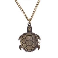 Fashion Watch Necklace, Tibetan Style, with iron chain & Glass, Turtle, antique bronze color plated, twist oval chain, nickel, lead & cadmium free, 30x38x10mm, Sold Per Approx 29 Inch Strand