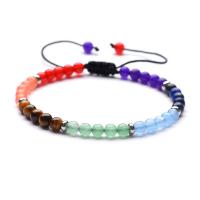 Pierre d'énergie bracelet de Woven Ball, Placage, unisexe & réglable, multicolore, Vendu par 7.4 pouce brin
