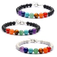 Gemstone Bracelets, plated, different materials for choice & Unisex, more colors for choice, Sold Per 7.2 Inch Strand