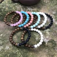 Gemstone Bracelets, Natural Stone, plated, Unisex, more colors for choice, Length:7.4 Inch, 3/Lot, Sold By Lot