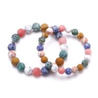 Gemstone Bracelets, Abrazine Stone, with Gemstone, plated, Unisex, more colors for choice, nickel, lead & cadmium free, Length:7.4 Inch, 3/Lot, Sold By Lot