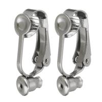 Stainless Steel Clip On Earring Finding, original color, 7.5x20x10mm,3mm, Hole:Approx 1mm, 100Pairs/Lot, Sold By Lot