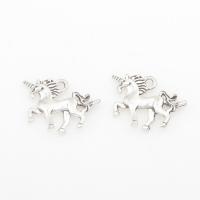 Tibetan Style Animal Pendants, Unicorn, antique silver color plated, nickel, lead & cadmium free, 19x16x2mm, Hole:Approx 2mm, Approx 66PCs/Bag, Sold By Bag