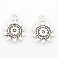 Tibetan Style Pendants, Sun, antique silver color plated, nickel, lead & cadmium free, 18x14x3mm, Hole:Approx 2.5mm, Approx 63PCs/Bag, Sold By Bag