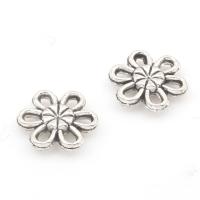 Flower Tibetan Style Connector, antique silver color plated, 3/3 loop, nickel, lead & cadmium free, 11*2mm, Hole:Approx 1mm, Approx 166PCs/Bag, Sold By Bag