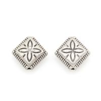 Zinc Alloy Jewelry Beads Rhombus antique silver color plated nickel lead & cadmium free 9*4mm Approx 0.5mm Approx Sold By Bag