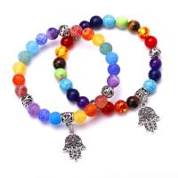 Effloresce Agate Bracelet, with Gemstone, plated, Unisex, more colors for choice, Sold Per 7.4 Inch Strand