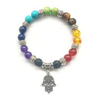 Energy Stone Bracelet with Zinc Alloy plated Unisex multi-colored Sold Per 7.2 Inch Strand