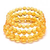 perles de citrine bracelet, Placage, unisexe & styles différents pour le choix, Jaune, Vendu par 7.4 pouce brin