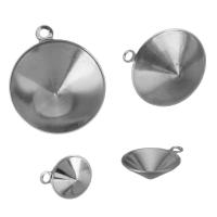 Stainless Steel Pendant Setting, different size for choice, original color, Hole:Approx 1mm, 1000PCs/Lot, Sold By Lot