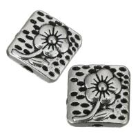 Tibetan Style Jewelry Beads, enamel, silver color, nickel, lead & cadmium free, 10x10x4.50mm, Hole:Approx 1.5mm, 50PCs/Lot, Sold By Lot