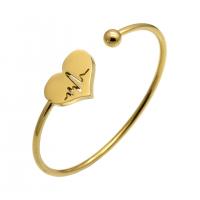 Stainless Steel Cuff Bangle Heart plated fashion jewelry & for woman 16mm 2.5mm Inner Approx 57mm Sold By PC