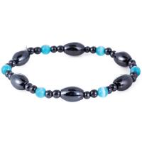 Hematite Bracelet, with Cats Eye, Unisex & anti-fatigue, Length:Approx 7.49 Inch, 10Strands/Lot, Sold By Lot