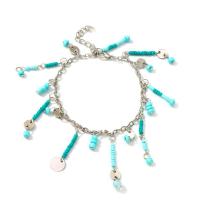 Bracelet de cheville en alliage de zinc, avec Seedbead, bijoux de mode & pour femme, plus de couleurs à choisir, 2PC/lot, Vendu par lot