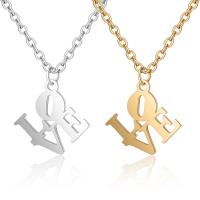 Stainless Steel Jewelry Necklace, Alphabet Letter, plated, fashion jewelry & for woman, more colors for choice, 16.40x15.80mm, Length:Approx 15.7 Inch, 5Strands/Lot, Sold By Lot