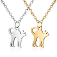 Stainless Steel Jewelry Necklace Cat plated fashion jewelry & for woman Length Approx 15.7 Inch Sold By Lot
