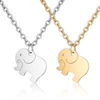 Stainless Steel Jewelry Necklace, Elephant, plated, fashion jewelry & for woman, more colors for choice, 13.70x10.70mm, Length:Approx 15.7 Inch, 5Strands/Lot, Sold By Lot