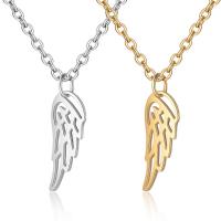 Stainless Steel Jewelry Necklace, Wing Shape, plated, fashion jewelry & for woman & hollow, more colors for choice, 6x16.80mm, Length:Approx 15.7 Inch, 5Strands/Lot, Sold By Lot