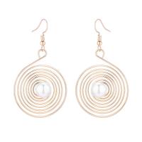 Zinc Alloy Drop Earrings with Plastic Pearl plated for woman nickel lead & cadmium free 54mm Sold By Pair