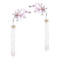 Hair Clip Zinc Alloy with Crystal & Plastic Pearl plated for woman & with rhinestone nickel lead & cadmium free 95*170mm Sold By PC