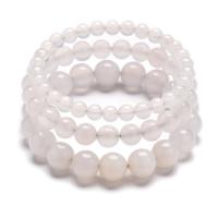 Agate Jewelry Bracelet, White Agate, plated, Unisex & different size for choice, more colors for choice, Sold Per 7.2 Inch Strand