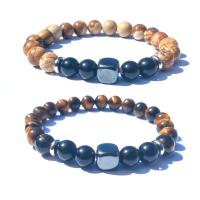 Gemstone Bracelets, plated, different materials for choice & Unisex, more colors for choice, Sold Per 7.4 Inch Strand