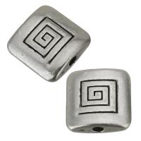 Tibetan Style Jewelry Beads, enamel, silver color, nickel, lead & cadmium free, 10x10x3mm, Hole:Approx 1.5mm, 50PCs/Lot, Sold By Lot