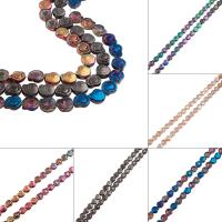 Kristall-Perlen, Kristall, Strandschnecke, bunte Farbe plattiert, mehrere Farben vorhanden, 12x11x5mm, Bohrung:ca. 1.2mm, ca. 50PCs/Strang, verkauft von Strang
