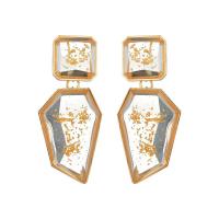 Zinc Alloy Drop Earrings with Acrylic plated for woman nickel lead & cadmium free 75mm Sold By Lot